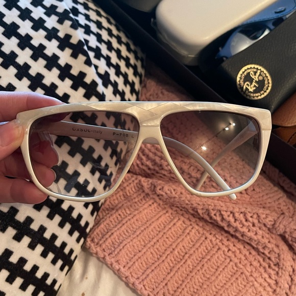 LAURA BIAGIOTTI Rare VINTAGE square oversized pearl flat top sunglasses *Lens* - Picture 6 of 16